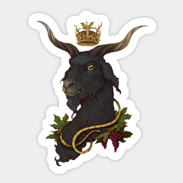 Black Goat king of all mortals. Sticker by SimonFagio